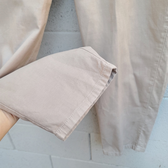 Eileen Fisher | Cotton Hemp Stretch Tapered Pants in Wheat Size 12 - Picture 6 of 10